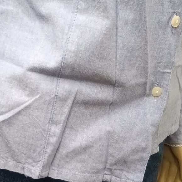 Vintage Bill Blass Denim Embroidered button down long sleeve top blouse - Picture 5 of 12